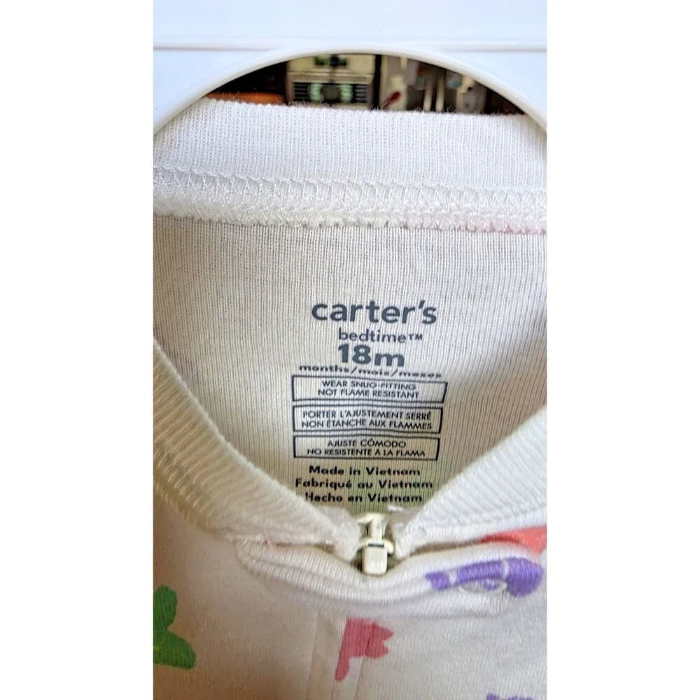 Carter's Bedtime Girl Sea Critters 100% Cotton 1-Piece Pajama 18mos New
